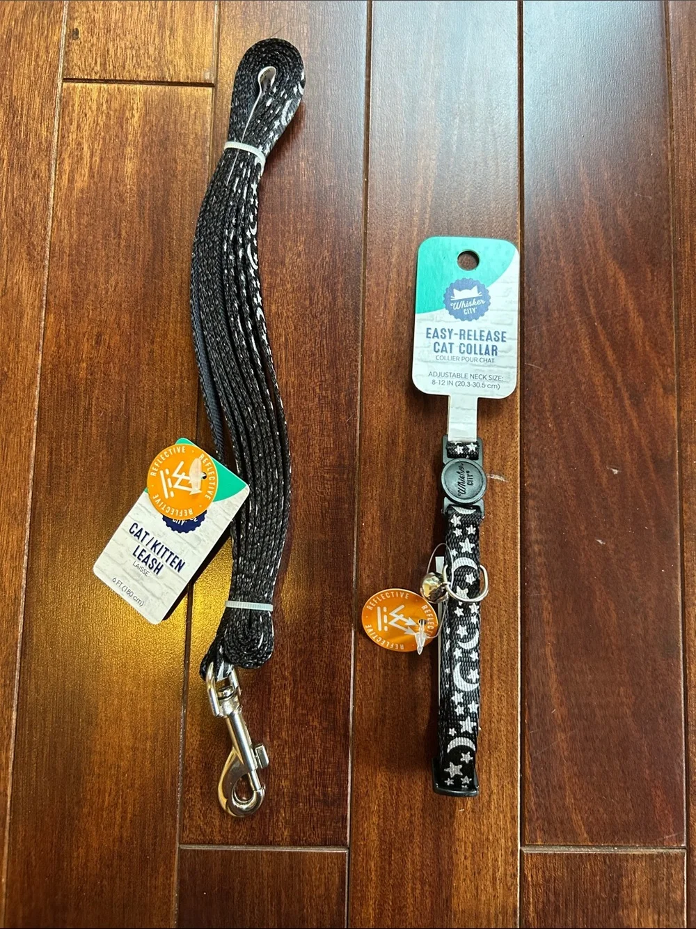 Walkabout City Black Star Cat Collar & Leash Set - Easy-Release Adjustable